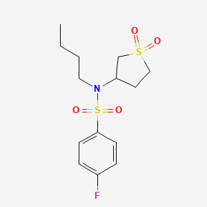 molecular formula C14H20FNO4S2 B2955048 N-butyl-N-(1,1-dioxo-1lambda6-thiolan-3-yl)-4-fluorobenzene-1-sulfonamide CAS No. 833428-06-1