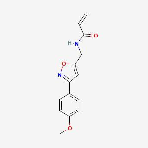 molecular formula C14H14N2O3 B2955049 N-[[3-(4-Methoxyphenyl)-1,2-oxazol-5-yl]methyl]prop-2-enamide CAS No. 2305475-31-2