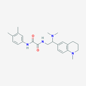 molecular formula C24H32N4O2 B2955053 N-[2-(dimethylamino)-2-(1-methyl-1,2,3,4-tetrahydroquinolin-6-yl)ethyl]-N'-(3,4-dimethylphenyl)ethanediamide CAS No. 921923-75-3