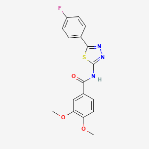 molecular formula C17H14FN3O3S B2955057 N-[5-(4-fluorophenyl)-1,3,4-thiadiazol-2-yl]-3,4-dimethoxybenzamide CAS No. 392243-55-9