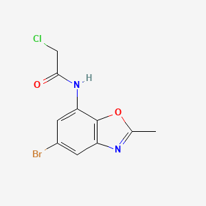 molecular formula C10H8BrClN2O2 B2955061 N-(5-Bromo-2-methyl-1,3-benzoxazol-7-yl)-2-chloroacetamide CAS No. 2411296-47-2