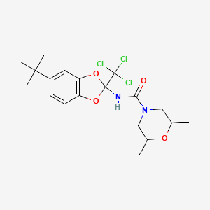 molecular formula C19H25Cl3N2O4 B2955083 N-(5-(tert-butyl)-2-(trichloromethyl)benzo[d][1,3]dioxol-2-yl)-2,6-dimethylmorpholine-4-carboxamide CAS No. 377767-32-3