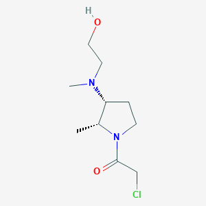 molecular formula C10H19ClN2O2 B2955093 2-Chloro-1-[(2R,3R)-3-[2-hydroxyethyl(methyl)amino]-2-methylpyrrolidin-1-yl]ethanone CAS No. 2411179-04-7