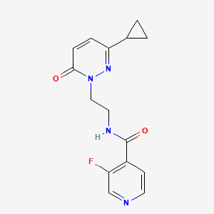 molecular formula C15H15FN4O2 B2955100 N-(2-(3-cyclopropyl-6-oxopyridazin-1(6H)-yl)ethyl)-3-fluoroisonicotinamide CAS No. 2034266-88-9