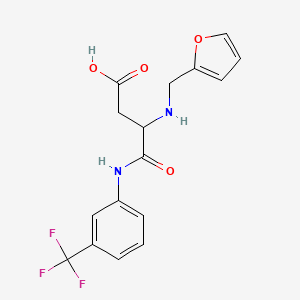 molecular formula C16H15F3N2O4 B2955119 N~2~-(furan-2-ylmethyl)-N-[3-(trifluoromethyl)phenyl]-alpha-asparagine CAS No. 1033587-58-4