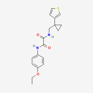 molecular formula C18H20N2O3S B2955138 N'-(4-ethoxyphenyl)-N-{[1-(thiophen-3-yl)cyclopropyl]methyl}ethanediamide CAS No. 2415540-92-8