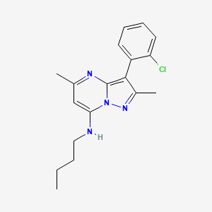 molecular formula C18H21ClN4 B2955144 N-butyl-3-(2-chlorophenyl)-2,5-dimethylpyrazolo[1,5-a]pyrimidin-7-amine CAS No. 890633-10-0
