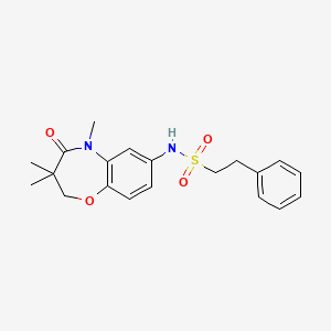 molecular formula C20H24N2O4S B2955147 2-phenyl-N-(3,3,5-trimethyl-4-oxo-2,3,4,5-tetrahydrobenzo[b][1,4]oxazepin-7-yl)ethanesulfonamide CAS No. 922023-23-2