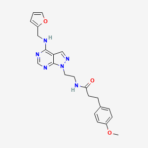 molecular formula C22H24N6O3 B2955175 N-(2-(4-((furan-2-ylmethyl)amino)-1H-pyrazolo[3,4-d]pyrimidin-1-yl)ethyl)-3-(4-methoxyphenyl)propanamide CAS No. 1211610-65-9