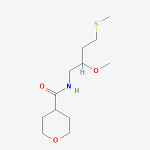 molecular formula C12H23NO3S B2955176 N-[2-methoxy-4-(methylsulfanyl)butyl]oxane-4-carboxamide CAS No. 2320515-17-9