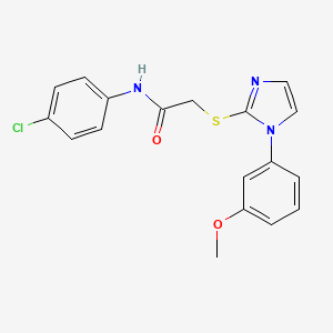 molecular formula C18H16ClN3O2S B2955193 N-(4-chlorophenyl)-2-{[1-(3-methoxyphenyl)-1H-imidazol-2-yl]sulfanyl}acetamide CAS No. 851132-41-7