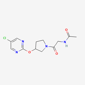 molecular formula C12H15ClN4O3 B2955203 N-(2-(3-((5-chloropyrimidin-2-yl)oxy)pyrrolidin-1-yl)-2-oxoethyl)acetamide CAS No. 2034394-68-6