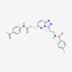 N-(2-(6-((2-((4-acetylphenyl)amino)-2-oxoethyl)thio)-[1,2,4]triazolo[4,3-b]pyridazin-3-yl)ethyl)-4-methylbenzamide