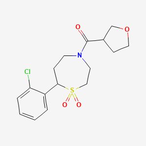 (7-(2-Chlorophenyl)-1,1-dioxido-1,4-thiazepan-4-yl)(tetrahydrofuran-3-yl)methanone
