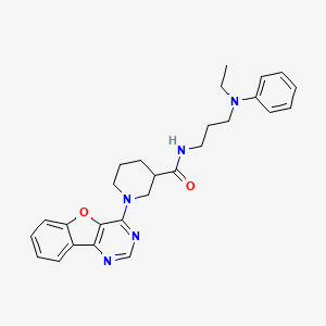 1-[1]benzofuro[3,2-d]pyrimidin-4-yl-N-{3-[ethyl(phenyl)amino]propyl}piperidine-3-carboxamide