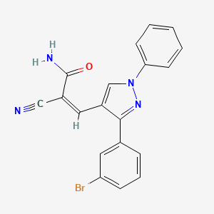 (Z)-3-[3-(3-bromophenyl)-1-phenylpyrazol-4-yl]-2-cyanoprop-2-enamide