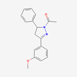 1-[5-(3-Methoxyphenyl)-3-phenyl-3,4-dihydropyrazol-2-yl]ethanone