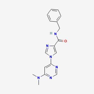 molecular formula C17H18N6O B2955267 N-benzyl-1-[6-(dimethylamino)pyrimidin-4-yl]-1H-imidazole-4-carboxamide CAS No. 1251605-59-0