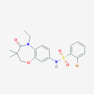2-bromo-N-(5-ethyl-3,3-dimethyl-4-oxo-2,3,4,5-tetrahydrobenzo[b][1,4]oxazepin-8-yl)benzenesulfonamide