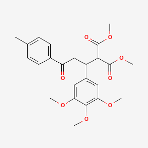 molecular formula C24H28O8 B2955276 Dimethyl 2-[3-(4-methylphenyl)-3-oxo-1-(3,4,5-trimethoxyphenyl)propyl]malonate CAS No. 685108-46-7
