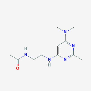 molecular formula C11H19N5O B2955286 N-(2-((6-(dimethylamino)-2-methylpyrimidin-4-yl)amino)ethyl)acetamide CAS No. 1203392-52-2