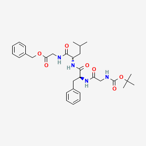 molecular formula C31H42N4O7 B2955298 benzyl 2-[(2S)-2-[(2S)-2-(2-{[(tert-butoxy)carbonyl]amino}acetamido)-3-phenylpropanamido]-4-methylpentanamido]acetate CAS No. 200427-89-0