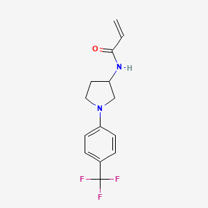 molecular formula C14H15F3N2O B2955302 N-[1-[4-(Trifluoromethyl)phenyl]pyrrolidin-3-yl]prop-2-enamide CAS No. 2179723-57-8