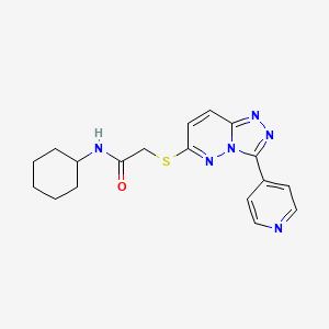 molecular formula C18H20N6OS B2955306 N-cyclohexyl-2-{[3-(pyridin-4-yl)-[1,2,4]triazolo[4,3-b]pyridazin-6-yl]sulfanyl}acetamide CAS No. 868969-99-7