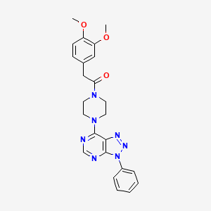 molecular formula C24H25N7O3 B2955321 2-(3,4-dimethoxyphenyl)-1-(4-(3-phenyl-3H-[1,2,3]triazolo[4,5-d]pyrimidin-7-yl)piperazin-1-yl)ethanone CAS No. 920262-67-5