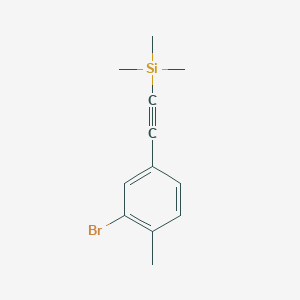 molecular formula C12H15BrSi B2955326 2-(3-Bromo-4-methylphenyl)ethynyl-trimethylsilane CAS No. 2255372-98-4
