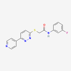 molecular formula C17H13FN4OS B2955327 N-(3-fluorophenyl)-2-{[6-(pyridin-4-yl)pyridazin-3-yl]sulfanyl}acetamide CAS No. 872987-56-9