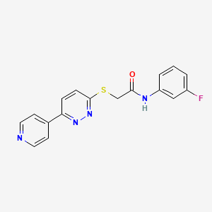 N-(3-fluorophenyl)-2-(6-pyridin-4-ylpyridazin-3-yl)sulfanylacetamide