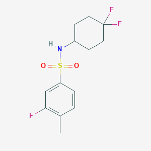 molecular formula C13H16F3NO2S B2955331 N-(4,4-difluorocyclohexyl)-3-fluoro-4-methylbenzenesulfonamide CAS No. 2034422-99-4