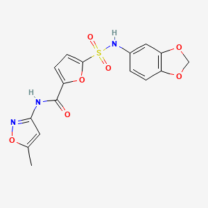 5-(N-(benzo[d][1,3]dioxol-5-yl)sulfamoyl)-N-(5-methylisoxazol-3-yl)furan-2-carboxamide