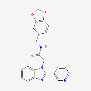 N-(benzo[d][1,3]dioxol-5-ylmethyl)-2-(2-(pyridin-3-yl)-1H-benzo[d]imidazol-1-yl)acetamide