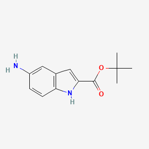 molecular formula C13H16N2O2 B2955346 Tert-butyl 5-amino-1H-indole-2-carboxylate CAS No. 152213-43-9