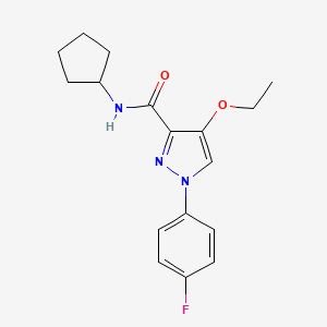 molecular formula C17H20FN3O2 B2955356 N-cyclopentyl-4-ethoxy-1-(4-fluorophenyl)-1H-pyrazole-3-carboxamide CAS No. 1185074-19-4