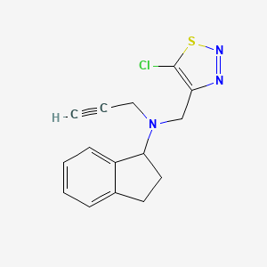 molecular formula C15H14ClN3S B2955365 N-[(5-chloro-1,2,3-thiadiazol-4-yl)methyl]-N-(prop-2-yn-1-yl)-2,3-dihydro-1H-inden-1-amine CAS No. 1240980-17-9