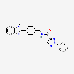 molecular formula C24H26N6O B2955375 N-((4-(1-methyl-1H-benzo[d]imidazol-2-yl)cyclohexyl)methyl)-2-phenyl-2H-1,2,3-triazole-4-carboxamide CAS No. 1206991-63-0