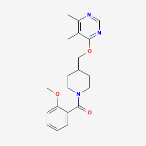molecular formula C20H25N3O3 B2955388 4-{[1-(2-Methoxybenzoyl)piperidin-4-yl]methoxy}-5,6-dimethylpyrimidine CAS No. 2309573-29-1