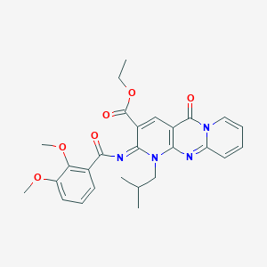 B2955403 (Z)-ethyl 2-((2,3-dimethoxybenzoyl)imino)-1-isobutyl-5-oxo-2,5-dihydro-1H-dipyrido[1,2-a:2',3'-d]pyrimidine-3-carboxylate CAS No. 534577-48-5
