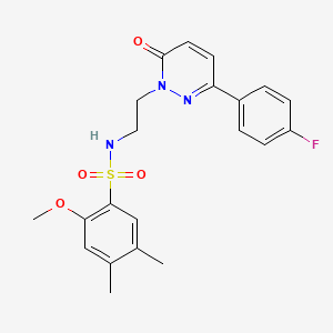 molecular formula C21H22FN3O4S B2955420 N-(2-(3-(4-fluorophenyl)-6-oxopyridazin-1(6H)-yl)ethyl)-2-methoxy-4,5-dimethylbenzenesulfonamide CAS No. 921513-07-7