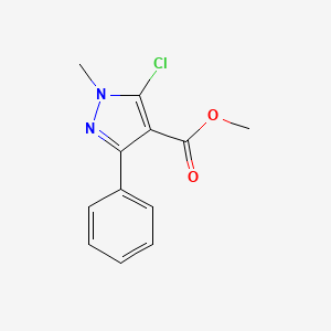 molecular formula C12H11ClN2O2 B2955424 methyl 5-chloro-1-methyl-3-phenyl-1H-pyrazole-4-carboxylate CAS No. 956764-06-0