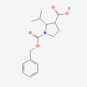 molecular formula C16H21NO4 B2955432 (2R,3R)-1-benzyloxycarbonyl-2-isopropyl-pyrrolidine-3-carboxylic acid CAS No. 2248290-69-7
