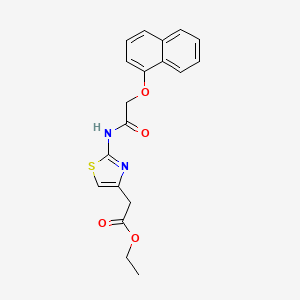 molecular formula C19H18N2O4S B2955435 Ethyl 2-(2-(2-(naphthalen-1-yloxy)acetamido)thiazol-4-yl)acetate CAS No. 306736-54-9