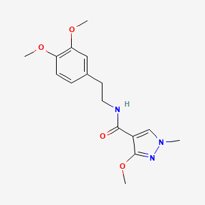 molecular formula C16H21N3O4 B2955447 N-(3,4-dimethoxyphenethyl)-3-methoxy-1-methyl-1H-pyrazole-4-carboxamide CAS No. 1014069-95-4