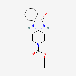 molecular formula C17H29N3O3 B2955454 14-Oxo-3,7,15-triaza-dispiro[5.1.5.2]pentadecane-3-carboxylic acid tert-butyl ester CAS No. 946384-69-6
