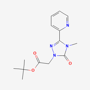 molecular formula C14H18N4O3 B2955455 tert-butyl 2-(4-methyl-5-oxo-3-(pyridin-2-yl)-4,5-dihydro-1H-1,2,4-triazol-1-yl)acetate CAS No. 1798524-44-3