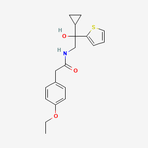 molecular formula C19H23NO3S B2955459 N-(2-cyclopropyl-2-hydroxy-2-(thiophen-2-yl)ethyl)-2-(4-ethoxyphenyl)acetamide CAS No. 1396674-48-8