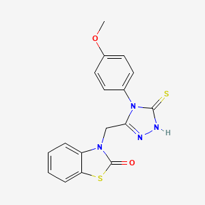 molecular formula C17H14N4O2S2 B2955469 3-{[4-(4-methoxyphenyl)-5-sulfanyl-4H-1,2,4-triazol-3-yl]methyl}-2,3-dihydro-1,3-benzothiazol-2-one CAS No. 390748-34-2